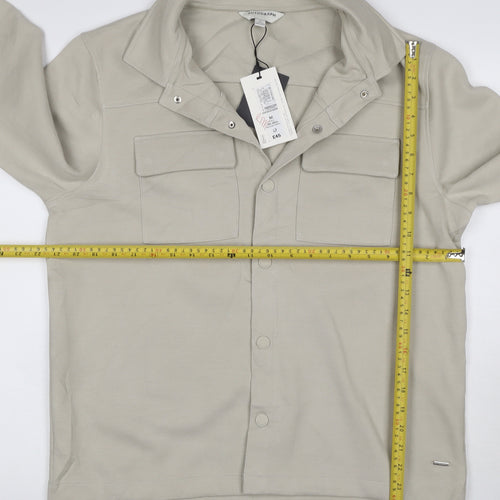Autograph Men Beige M Military Jacket Cotton Stretch Utility NWT