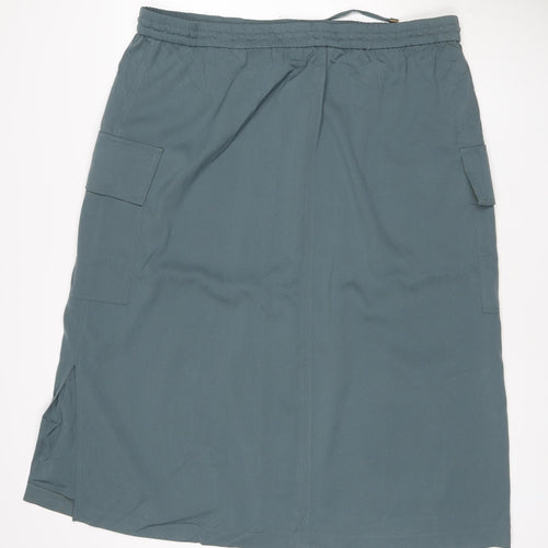 M&S Women Green UK 22 Cargo Midi Drawstring Pocket Skirt