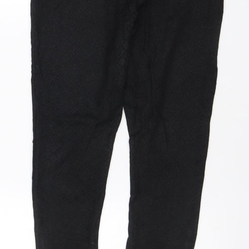 Topshop Women’s Black UK 12 Geometric Tapered Stretch Trousers