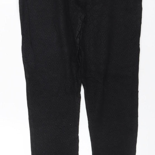 Topshop Women’s Black UK 12 Geometric Tapered Stretch Trousers