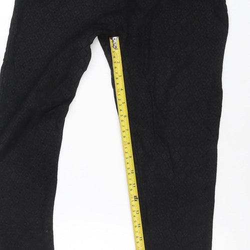 Topshop Women’s Black UK 12 Geometric Tapered Stretch Trousers
