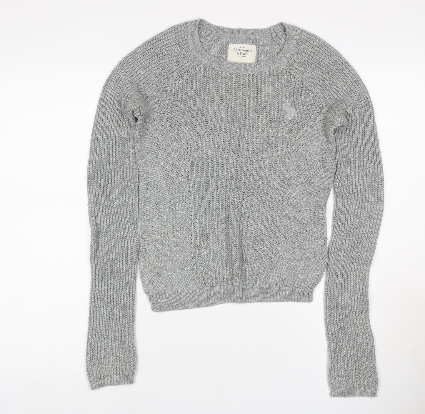 Abercrombie & Fitch Women’s Grey S Cable Knit Crew Neck Jumper