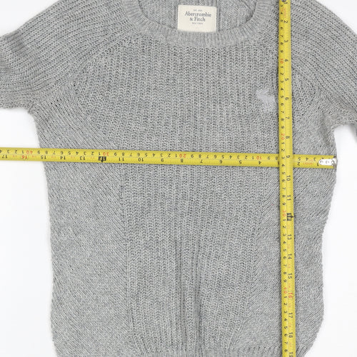 Abercrombie & Fitch Women’s Grey S Cable Knit Crew Neck Jumper