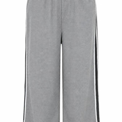 M&S Women Grey Check Stripe Straight Leg Trousers UK 18 Regular