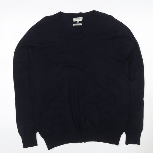 Cristiano Baldinucci Men’s Black L V-Neck Viscose Knit Pullover Jumper