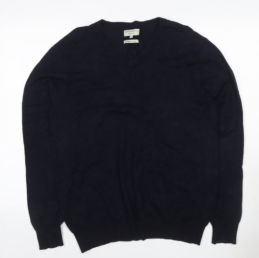 Cristiano Baldinucci Men’s Black L V-Neck Viscose Knit Pullover Jumper