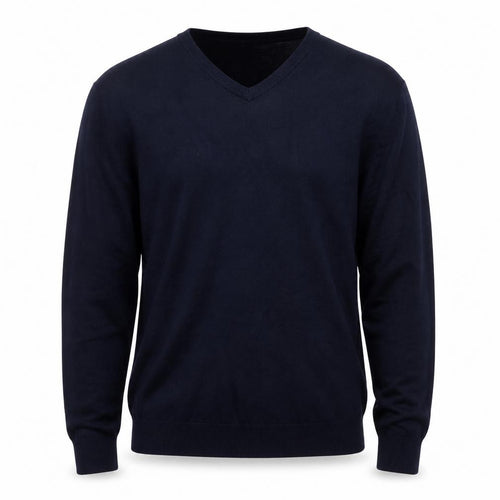 Cristiano Baldinucci Men’s Black L V-Neck Viscose Knit Pullover Jumper
