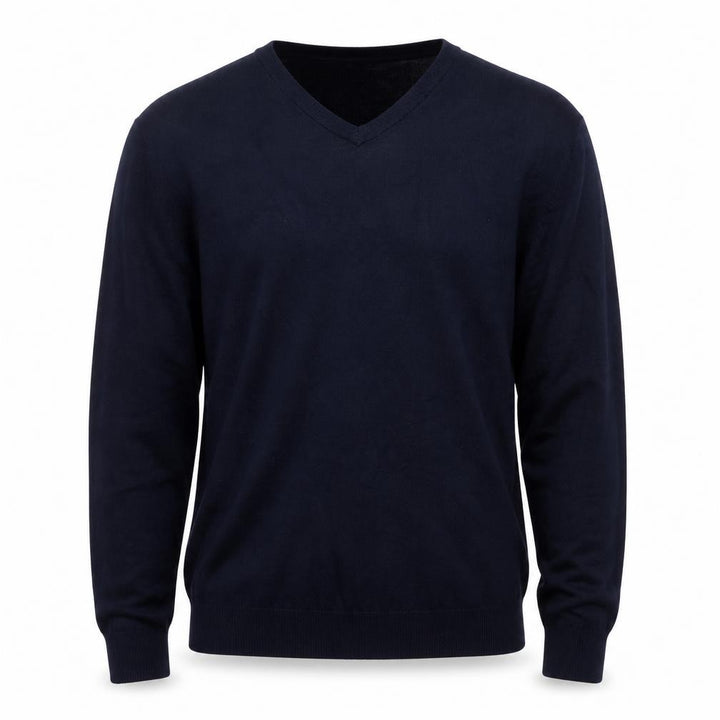 Cristiano Baldinucci Men’s Black L V-Neck Viscose Knit Pullover Jumper