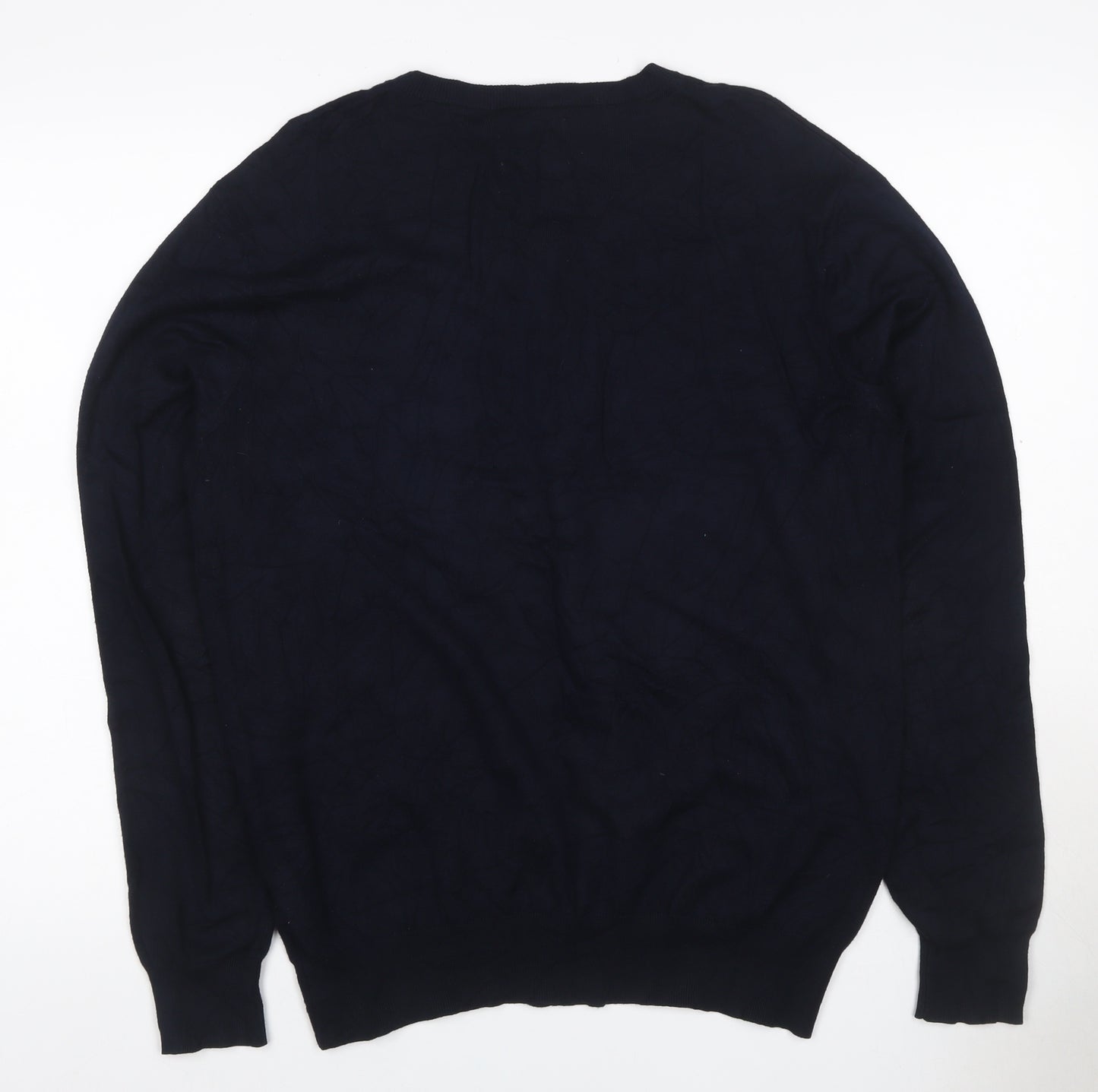 Cristiano Baldinucci Men’s Black L V-Neck Viscose Knit Pullover Jumper