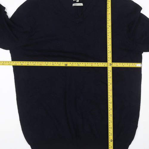 Cristiano Baldinucci Men’s Black L V-Neck Viscose Knit Pullover Jumper