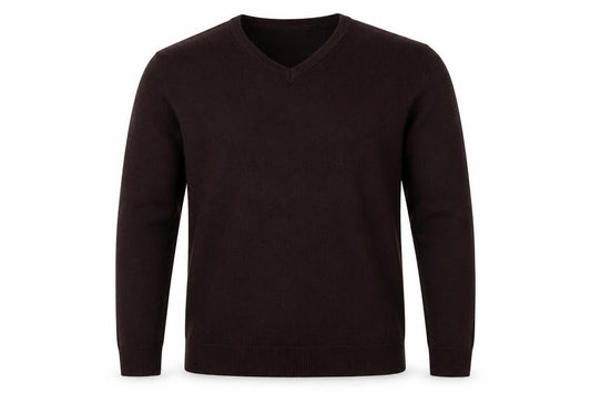 Marks and Spencer Men Brown M V-Neck Cashmilon Acrylic Knit Pullover Jumper