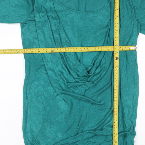 InWear Women Green L Tunic Jumper Cowl Neck Stretch Knit