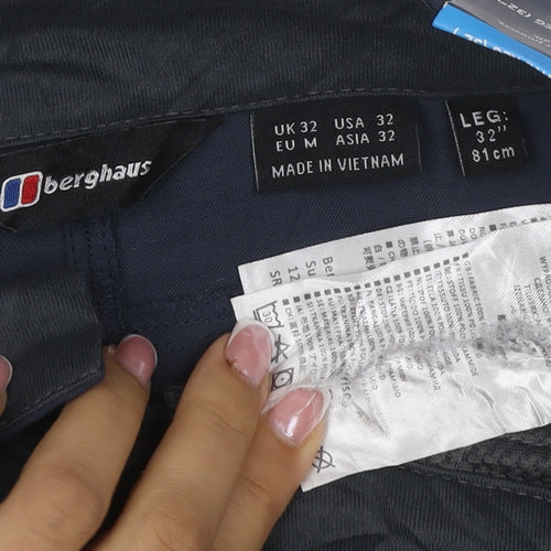 Berghaus Men’s Navy Waterproof Rain Trousers UK 32 W32 L32 Regular