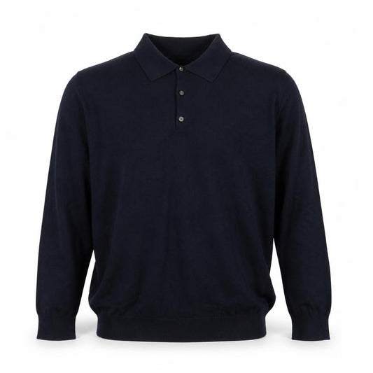 Burton Menswear Men’s Navy Blue XL Collared Button Knit Pullover Jumper