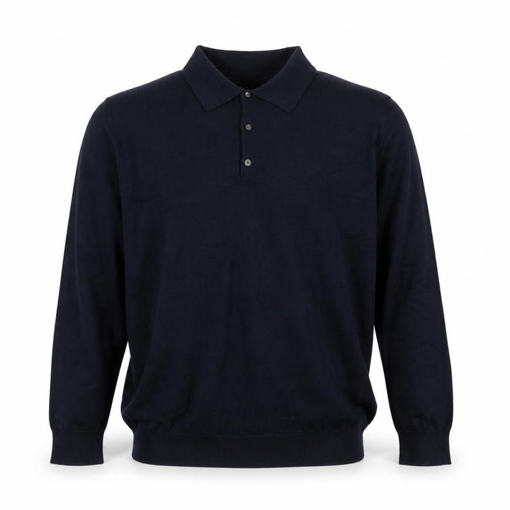 Burton Menswear Men’s Navy Blue XL Collared Button Knit Pullover Jumper
