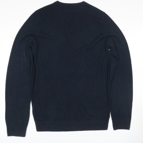 Marks and Spencer Mens Black M V-Neck Pullover Cashmilon Knit Jumper