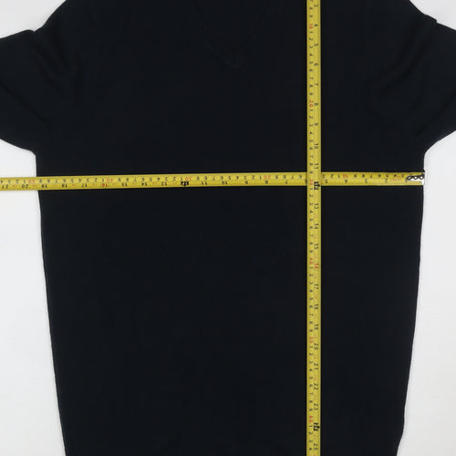 Marks and Spencer Mens Black M V-Neck Pullover Cashmilon Knit Jumper