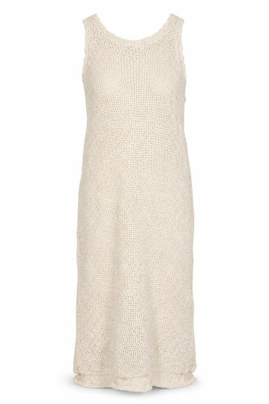 Front view of Marks & Spencer Women Ivory XS Knit Jumper Dress Knee Length Casual