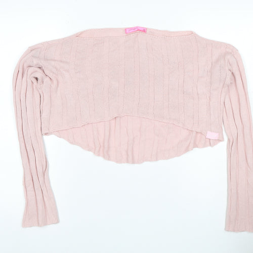 Amnesia Women’s Pink S Wrap V-Neck Long Sleeve Knit Jumper