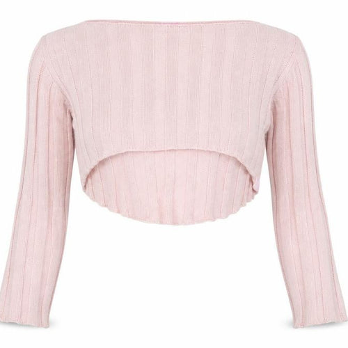 Amnesia Women’s Pink S Wrap V-Neck Long Sleeve Knit Jumper