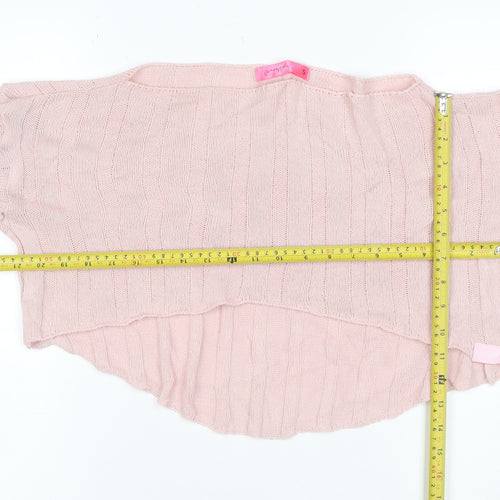 Amnesia Women’s Pink S Wrap V-Neck Long Sleeve Knit Jumper