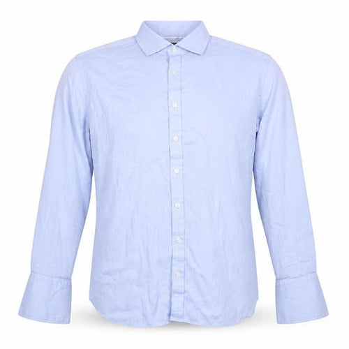Sartorial Men's Blue 17.5 Classic Herringbone Long Sleeve Shirt