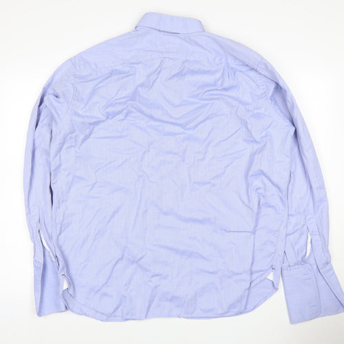 Sartorial Men's Blue 17.5 Classic Herringbone Long Sleeve Shirt