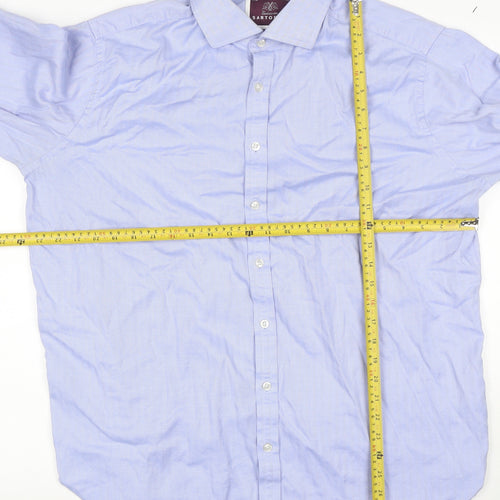 Sartorial Men's Blue 17.5 Classic Herringbone Long Sleeve Shirt