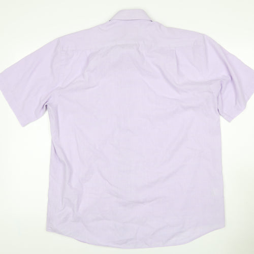 Marks & Spencer Men’s Purple 16.5 Check Easy Care Short Sleeve Shirt