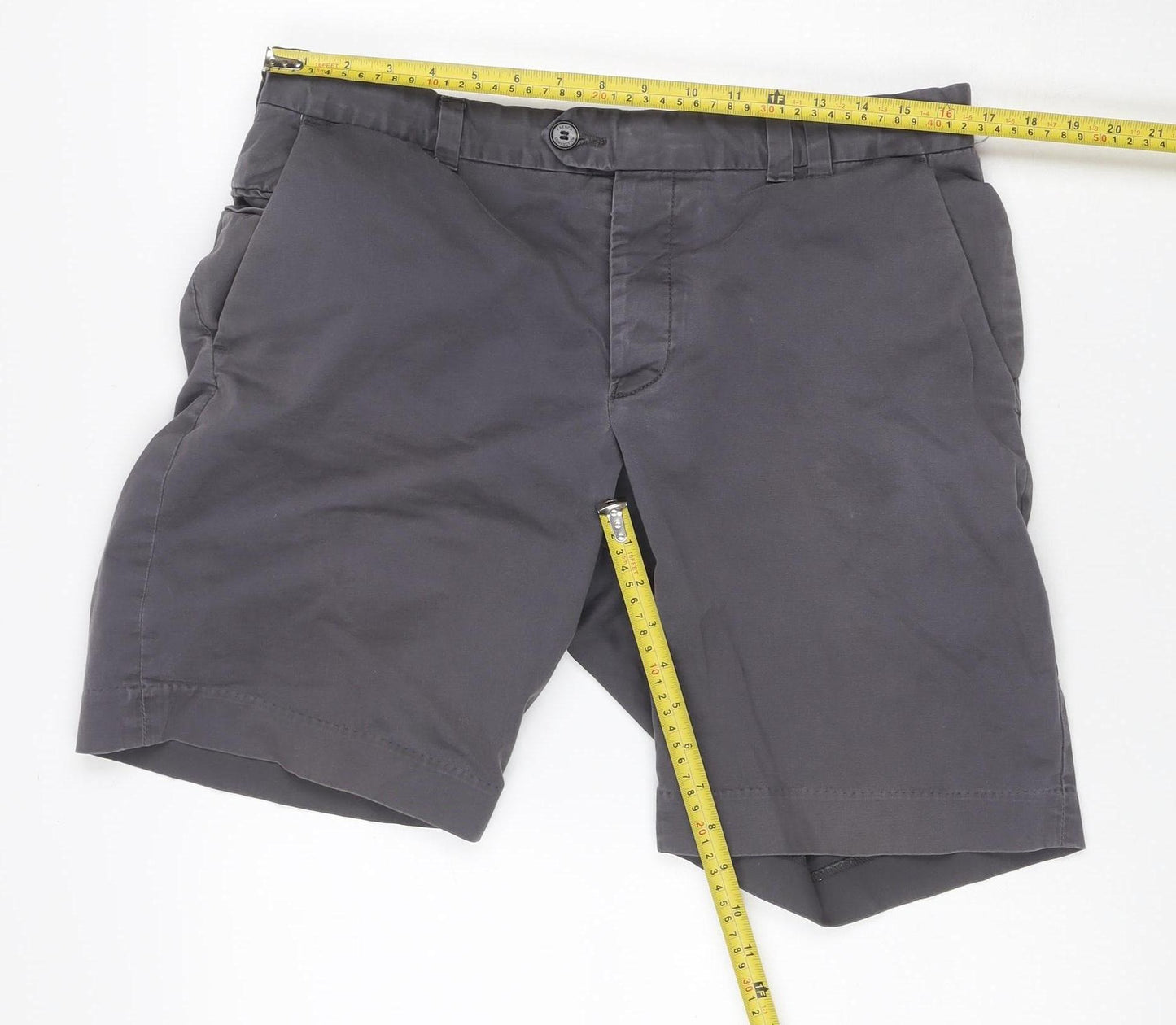 French Connection Men's Grey 34 Chino Shorts Cotton Stretch Casual
