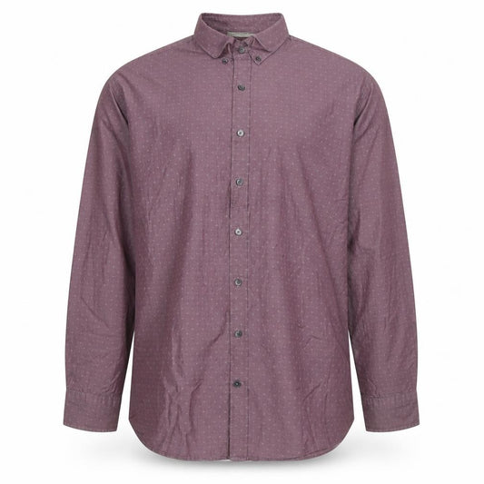 Front view of GANT Men's Purple 2XL Geometric Cotton Button-Down Long Sleeve Shirt