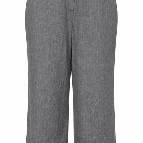 Per Una Women’s Grey Herringbone Trousers UK 18 Straight Linen Blend