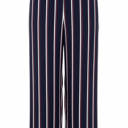 Next Women’s Blue Striped Wide Leg Drawstring Trousers UK 8 Petite