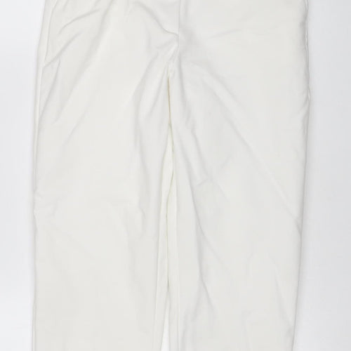 Marks and Spencer Women Ivory Size 8 Regular Straight Stretch Trousers