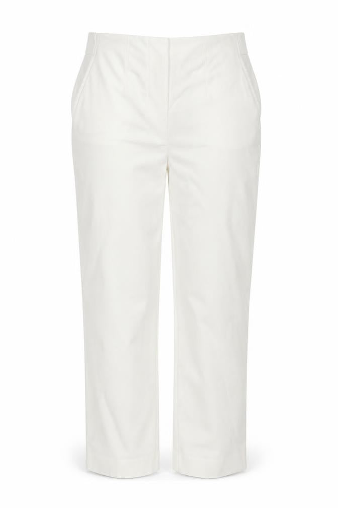 Marks and Spencer Women Ivory Size 8 Regular Straight Stretch Trousers