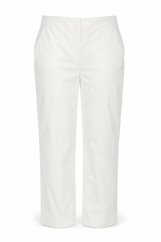 Marks and Spencer Women Ivory Size 8 Regular Straight Stretch Trousers