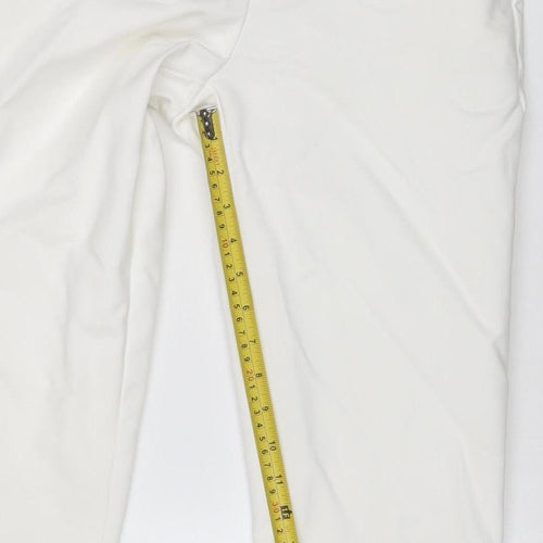 Marks and Spencer Women Ivory Size 8 Regular Straight Stretch Trousers