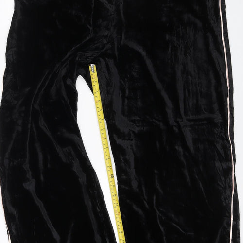 M&S Per Una Women’s Black Velvet Wide-Leg Trousers UK 22 Short