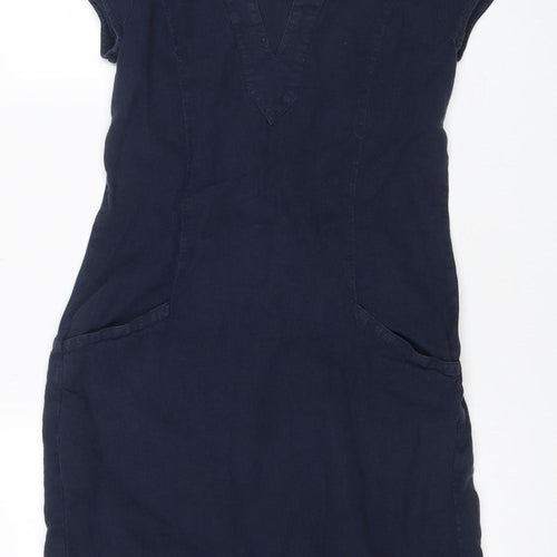 The White Company Women’s Blue Linen Size 6 Knee Length Shift Dress