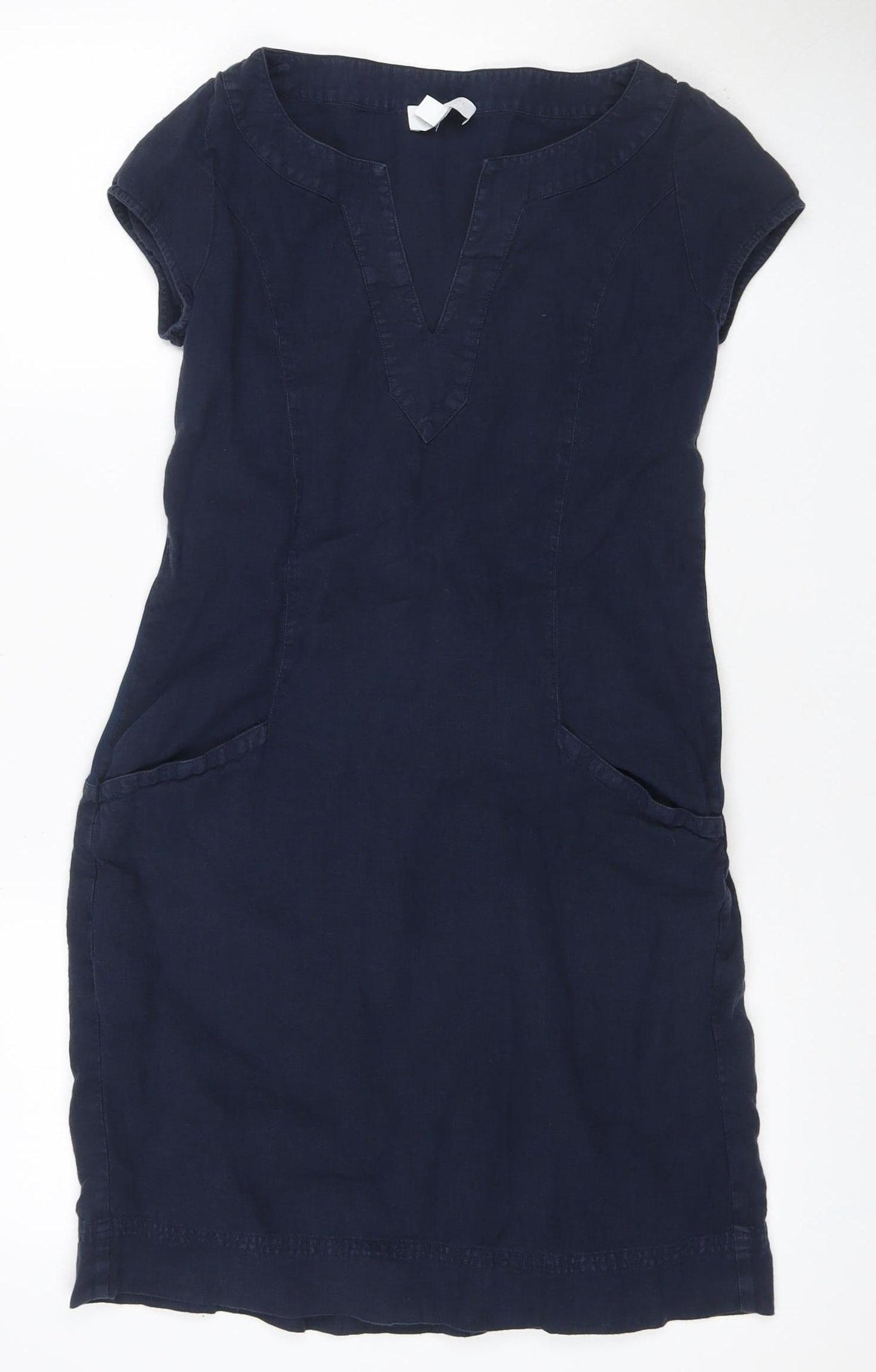 The White Company Women’s Blue Linen Size 6 Knee Length Shift Dress