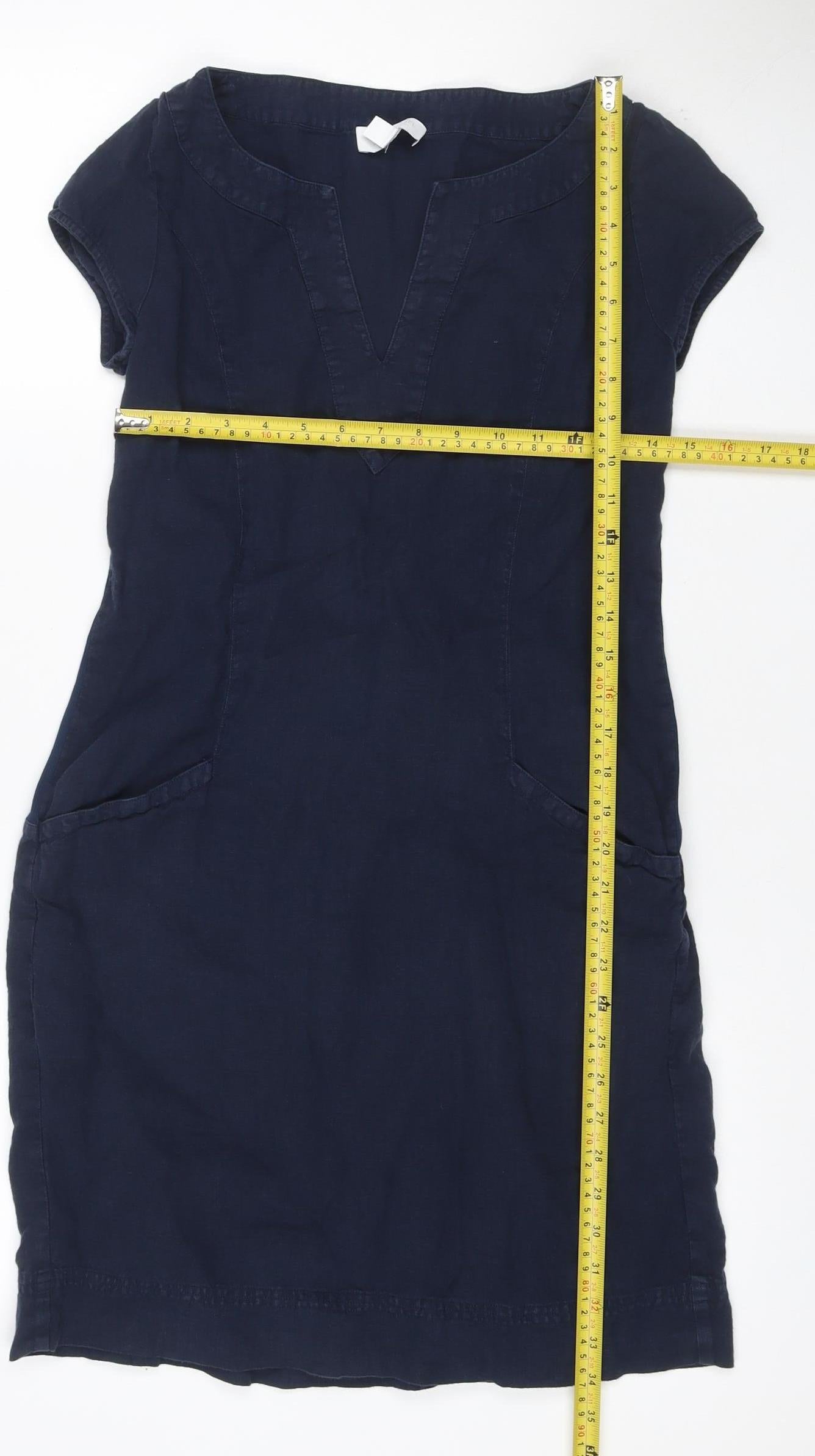 The White Company Women’s Blue Linen Size 6 Knee Length Shift Dress