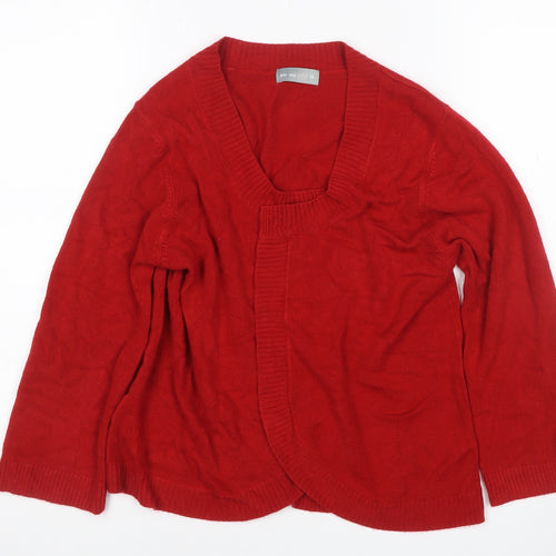 Per Una Women Red Size 14 Open Wrap Cotton Knit Cardigan