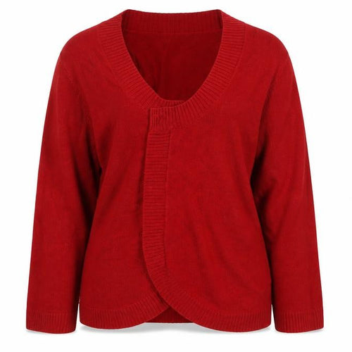 Per Una Women Red Size 14 Open Wrap Cotton Knit Cardigan