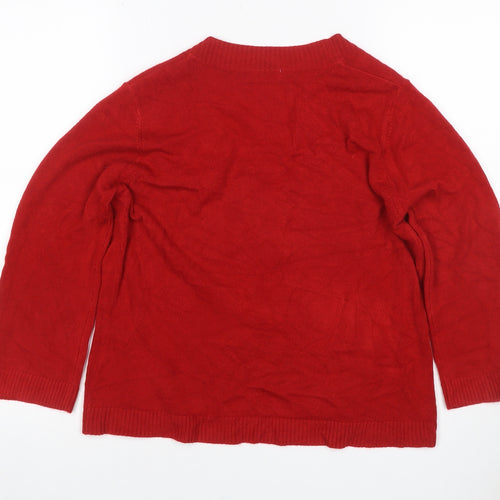 Per Una Women Red Size 14 Open Wrap Cotton Knit Cardigan