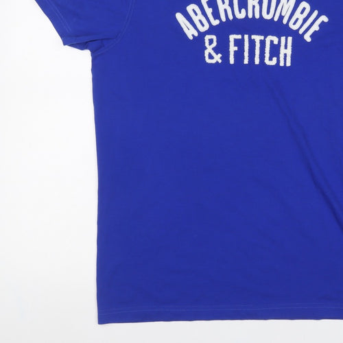 Abercrombie & Fitch Men Blue XL Muscle Logo Graphic Crew Neck T-Shirt