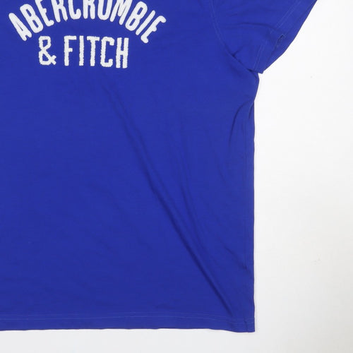 Abercrombie & Fitch Men Blue XL Muscle Logo Graphic Crew Neck T-Shirt