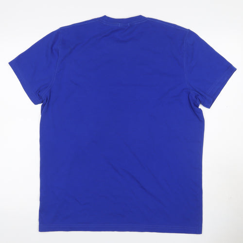 Abercrombie & Fitch Men Blue XL Muscle Logo Graphic Crew Neck T-Shirt