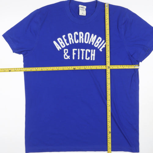 Abercrombie & Fitch Men Blue XL Muscle Logo Graphic Crew Neck T-Shirt