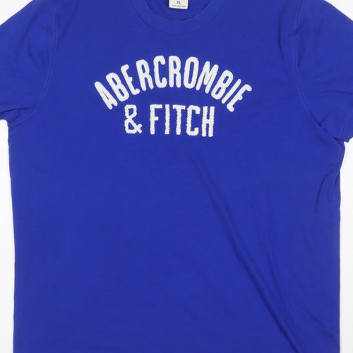 Abercrombie & Fitch Men Blue XL Muscle Logo Graphic Crew Neck T-Shirt