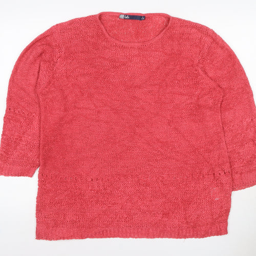 Isle Women’s Pink Open Knit Pullover Jumper Size 18 Plus